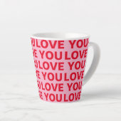 Fancy Romantisch Rood & Roze Liefde U Patroon Latte Mok (Rechterhoek)