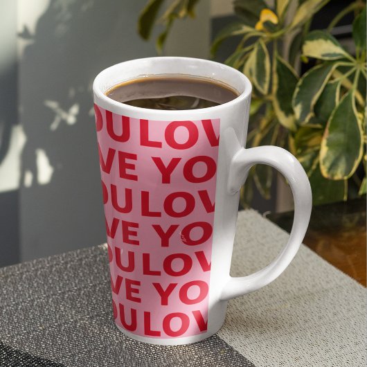 Fancy Romantisch Rood & Roze Liefde U Patroon Latte Mok