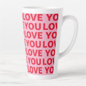 Fancy Romantisch Rood & Roze Liefde U Patroon Latte Mok (Rechts)