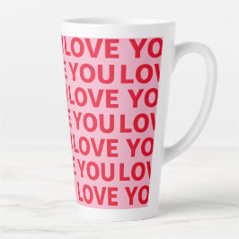 Fancy Romantisch Rood & Roze Liefde U Patroon Latte Mok