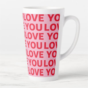 Fancy Romantisch Rood & Roze Liefde U Patroon Latte Mok