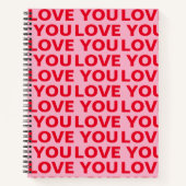Fancy Romantisch Rood & Roze Liefde U Patroon Notitieboek (Voorkant)