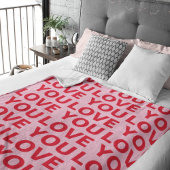Fancy Romantisch Rood & Roze Liefde U Patroon Sherpa Deken
