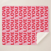 Fancy Romantisch Rood & Roze Liefde U Patroon Sherpa Deken (Voorkant (horizontaal))