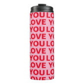 Fancy Romantisch Rood & Roze Liefde U Patroon Thermosbeker (Voorkant)
