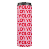 Fancy Romantisch Rood & Roze Liefde U Patroon Thermosbeker (Achterkant)