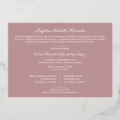 Fancy Romantisch Roos Gold Mijn XV Spaanse 3 Foto' Folie Uitnodiging (Achterkant)