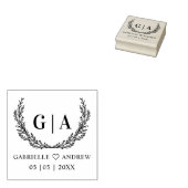 Fancy Romantische minimale bijkantoren Initialen Rubberstempel (Gestempeld)