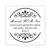 Fancy Rond Terugkeeradres Rubberzegel Rubberstempel (Afrduk)