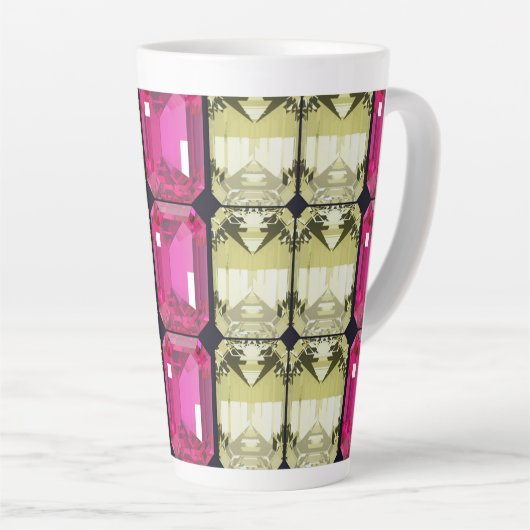 fancy ronde vormstenen patser latte mok (Rechterhoek)