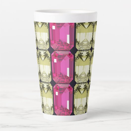 fancy ronde vormstenen patser latte mok (Voorkant)