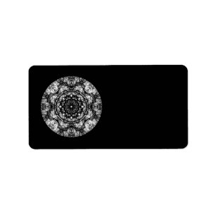 Fancy rondom ontwerp op zwart. etiket