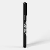 Fancy rondom ontwerp op zwart. iPhone hoesje (Rechterkant)
