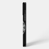 Fancy rondom ontwerp op zwart. iPhone hoesje (Linkerkant)