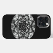 Fancy rondom ontwerp op zwart. iPhone hoesje (Achterkant horizontaal)