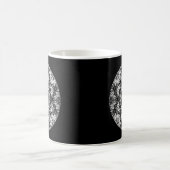 Fancy rondom ontwerp op zwart. koffiemok (Center)
