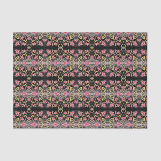 Fancy rood bloemenweefselpapier tissuepapier (Voorkant)