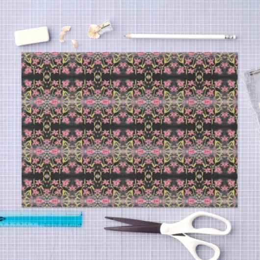 Fancy rood bloemenweefselpapier tissuepapier (Craft)