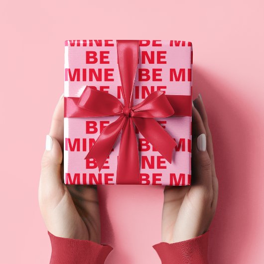 Fancy Rood en Roze BE MIne Valentijns Cadeaupapier