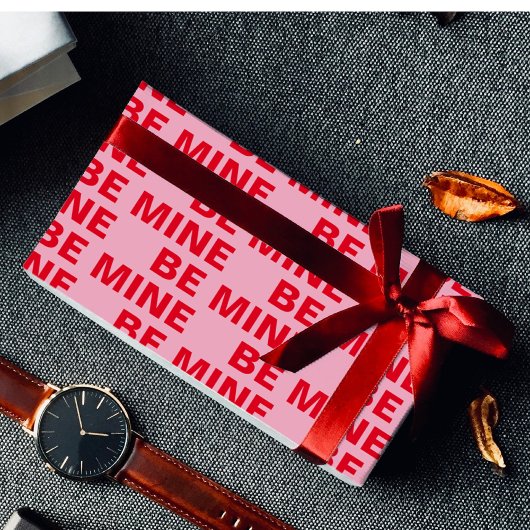 Fancy Rood en Roze BE MIne Valentijns Cadeaupapier