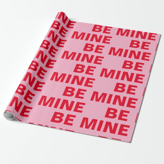 Fancy Rood en Roze BE MIne Valentijns Cadeaupapier (Uitgerold)