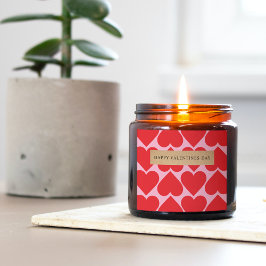 Fancy rood en roze hartpatroon Happy Valentijns Vierkante Sticker