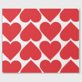 Fancy rood en roze hartritme Valentijns Cadeaupapier (Vlak)