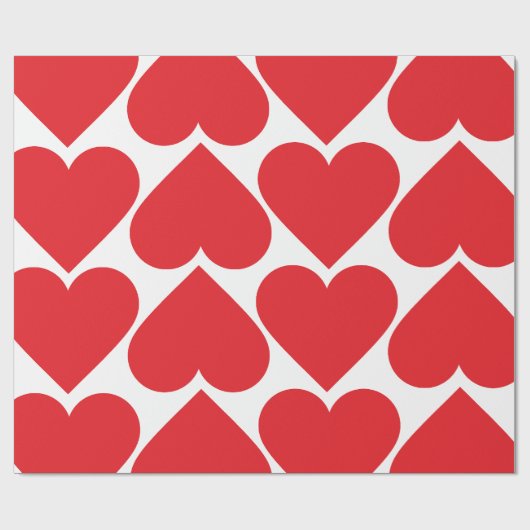 Fancy rood en roze hartritme Valentijns Cadeaupapier (Vlak)