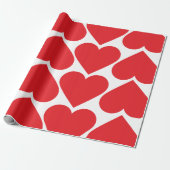Fancy rood en roze hartritme Valentijns Cadeaupapier (Uitgerold)