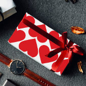 Fancy rood en roze hartritme Valentijns Cadeaupapier