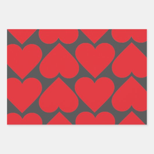 Fancy rood en roze hartritme Valentijns Inpakpapier Vel (Voorkant 3)