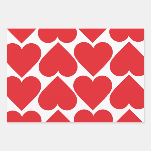 Fancy rood en roze hartritme Valentijns Inpakpapier Vel (Voorkant 2)