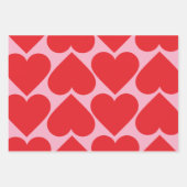 Fancy rood en roze hartritme Valentijns Inpakpapier Vel (Voorkant)