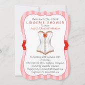 Fancy rood- en witcorset Lingerie Shower Kaart (Voorkant)