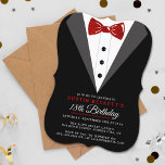 Fancy rood glitter Tuxedo 18th Birthday Kaart<br><div class="desc">Geniet in stijl met deze trendy 18e verjaardag uitnodigingen. Het ontwerp is gemakkelijk te personaliseren met je eigen formulering en je familie en vrienden zullen enthousiast zijn als ze deze geweldige partijuitnodiging ontvangen.</div>