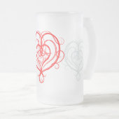 Fancy rood hart matglas bierpul (Voorkant rechts)