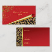 Fancy rood & jaguar Print Visitekaartje (Voorkant / Achterkant)