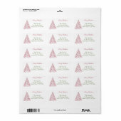 Fancy rood kerstboom - Persoonlijk adres Etiket (Full Sheet)