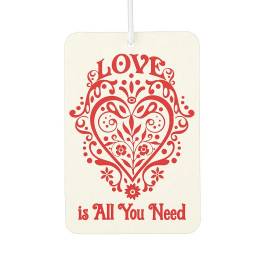 Fancy rood liefdeshart gepersonaliseerd luchtverfrisser (Voorkant)