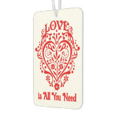 Fancy rood liefdeshart gepersonaliseerd luchtverfrisser (Links)