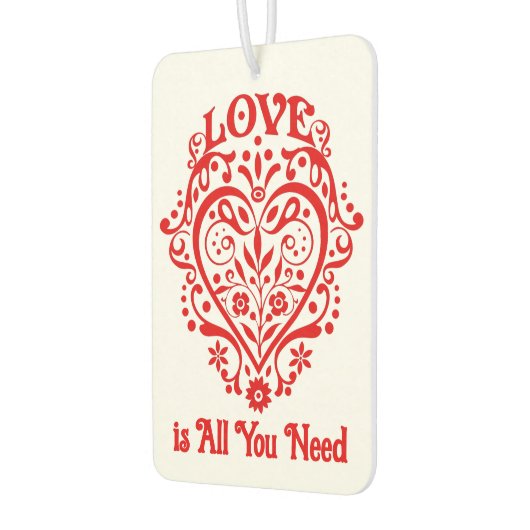 Fancy rood liefdeshart gepersonaliseerd luchtverfrisser (Links)