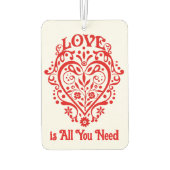 Fancy rood liefdeshart gepersonaliseerd luchtverfrisser (Achterkant)