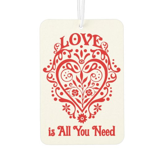 Fancy rood liefdeshart gepersonaliseerd luchtverfrisser (Achterkant)