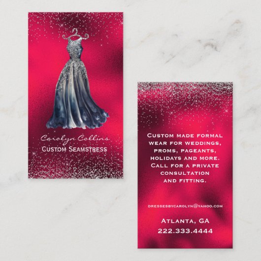 Fancy rood opulent Visitekaartje (Voorkant / Achterkant)