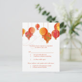 Fancy rood papier lantaarns voor het binden van ma uitnodiging briefkaart (Staand voorkant)