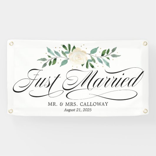 Fancy Roos Alleen gehuwde autobanner Spandoek (Horizontaal)