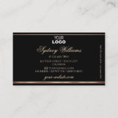 Fancy Roos Gold Sparkle Glitter Zwart en Logo Visitekaartje (Achterkant)