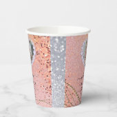 Fancy Roos Gold Sparkly Custom Photo Retirement Papieren Bekers (Links)