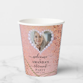 Fancy Roos Gold Sparkly Custom Photo Retirement Papieren Bekers
