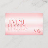 Fancy Roos Roze Edele Spiegel Letters met Monogram Visitekaartje (Voorkant)